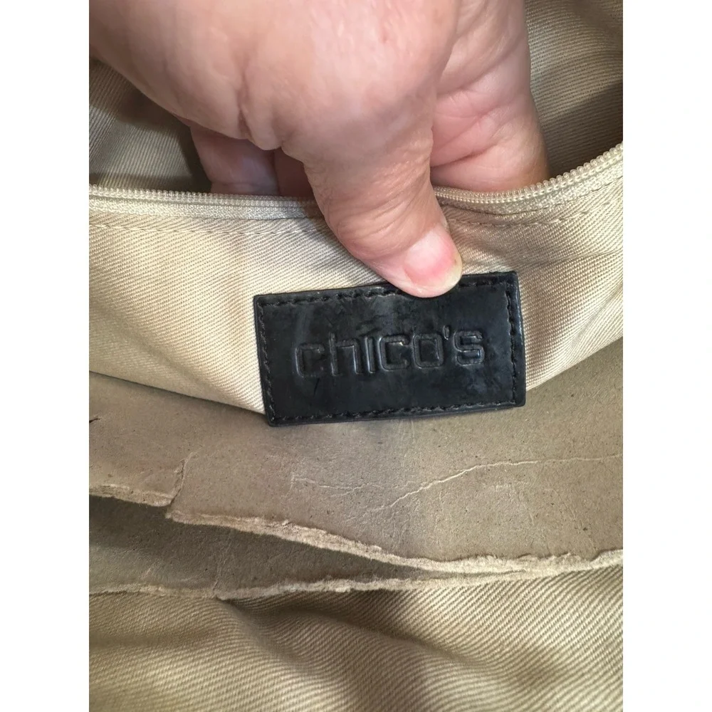 Chicos Summer Tote Purse Natural 15x12x5